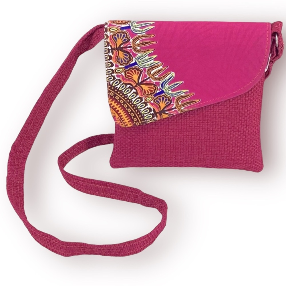 NEW PINK WOVEN CROSSBODY HANDBAG